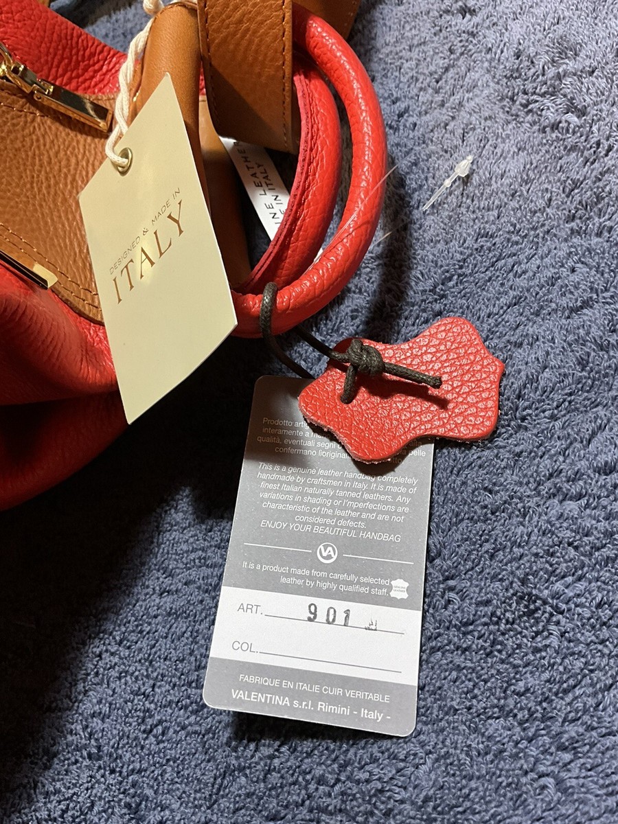 VALENTINA BNWT LEATHER CONVERTIBLE BACKPACK ? RED/BROWN  display picture 1