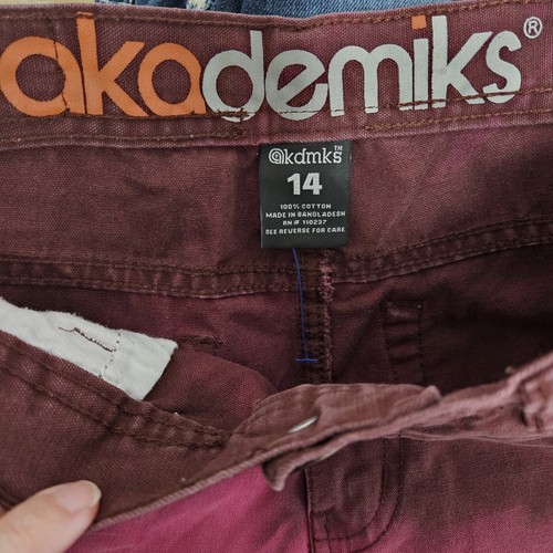 Akademiks Jeans Girls 14 (26x28) Pink Purple Tie Dye Straight Barbiecore Y2K - Picture 2 of 11