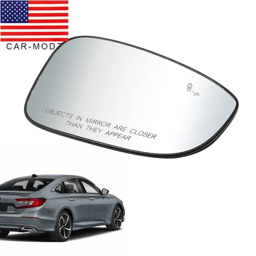 Mirror Glass Passenger Right Side Heated Blind Spot For 2018-2022 Honda Accord