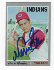Autographed VERN FULLER Cleveland Indians 1970 TOPPS card #558 w/COA