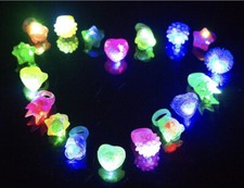 100 Light up Flashing Rings Jelly Led Bumpy Rubber Ring Party Light Up Rings