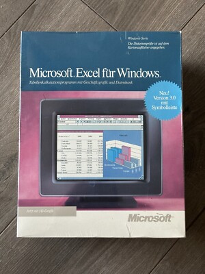 SAMMLERSTÜCK OVP Microsoft Excel Windows 3.0, 3,5''+5,25'' Disketten, 065-050DV300