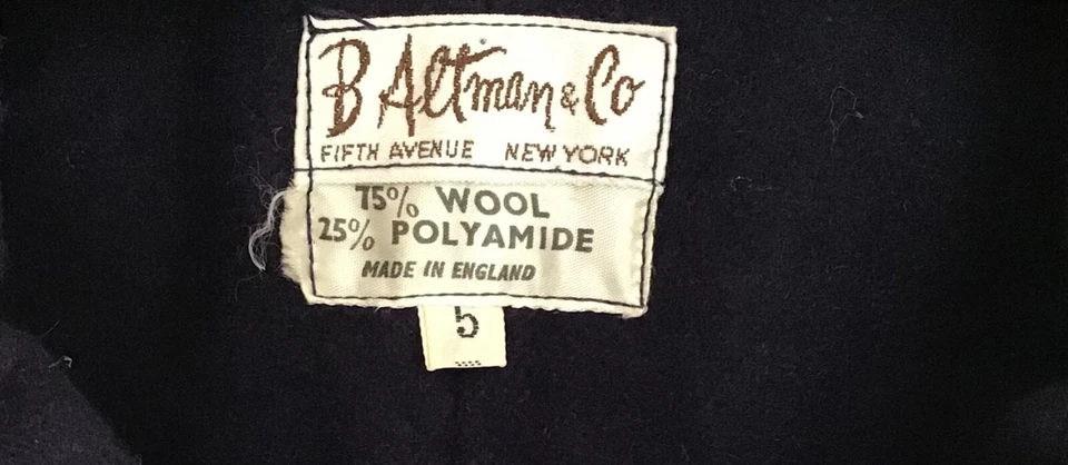 Abrigo de invierno de lana a cuadros vintage B. Altman niñas 5 hecho en Inglaterra años 50 o 60 Foto 4 de 4