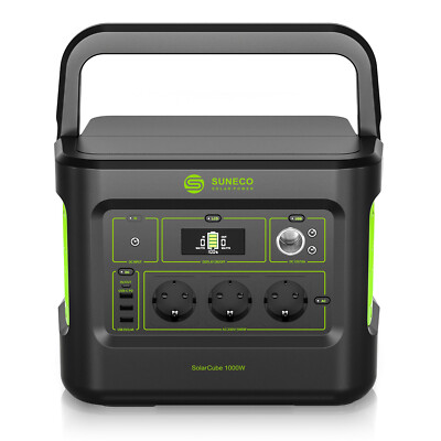 SolarCube Powerstation 1000W Tragbare Stromspeicher Camping Ladegerät Generator