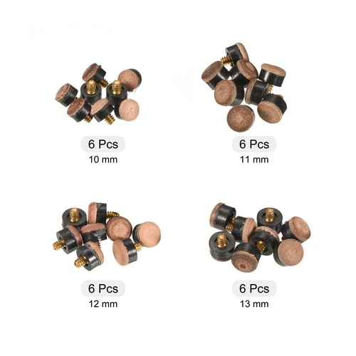 10x 13mm Soft Grey Cue Tips Billiard Replacement Screw-On Tips Pool Cue Stick - Picture 3 of 5