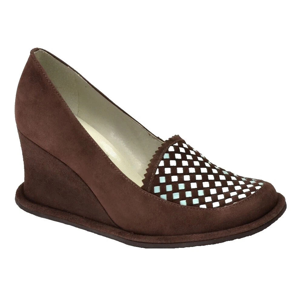 Checked Suede Upper Heels for Women