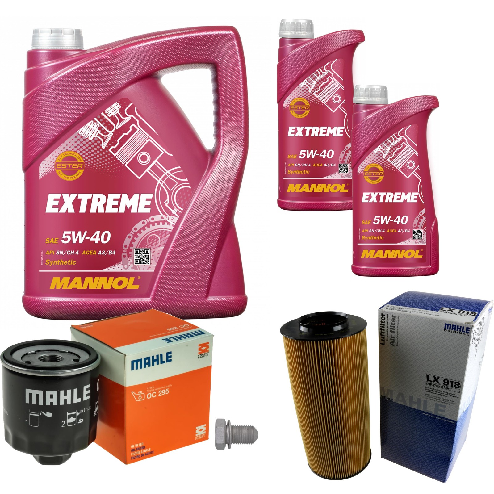 Mahle Inspektionspaket 7L Mannol 5W-40 Extreme Passend FüR Vw Lupo 1.4 Fsi-image