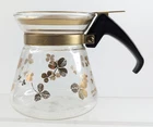 Vintage Pyrex Gold Clover Syrup Creamer Pitcher MCM Single Serve Dispenser