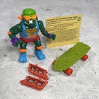 Vintage TMNT Skateboarding Mike Figure Complete Playmates 1991 Ninja Turtles