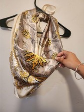 100 Silk Scarf Boho Paisley