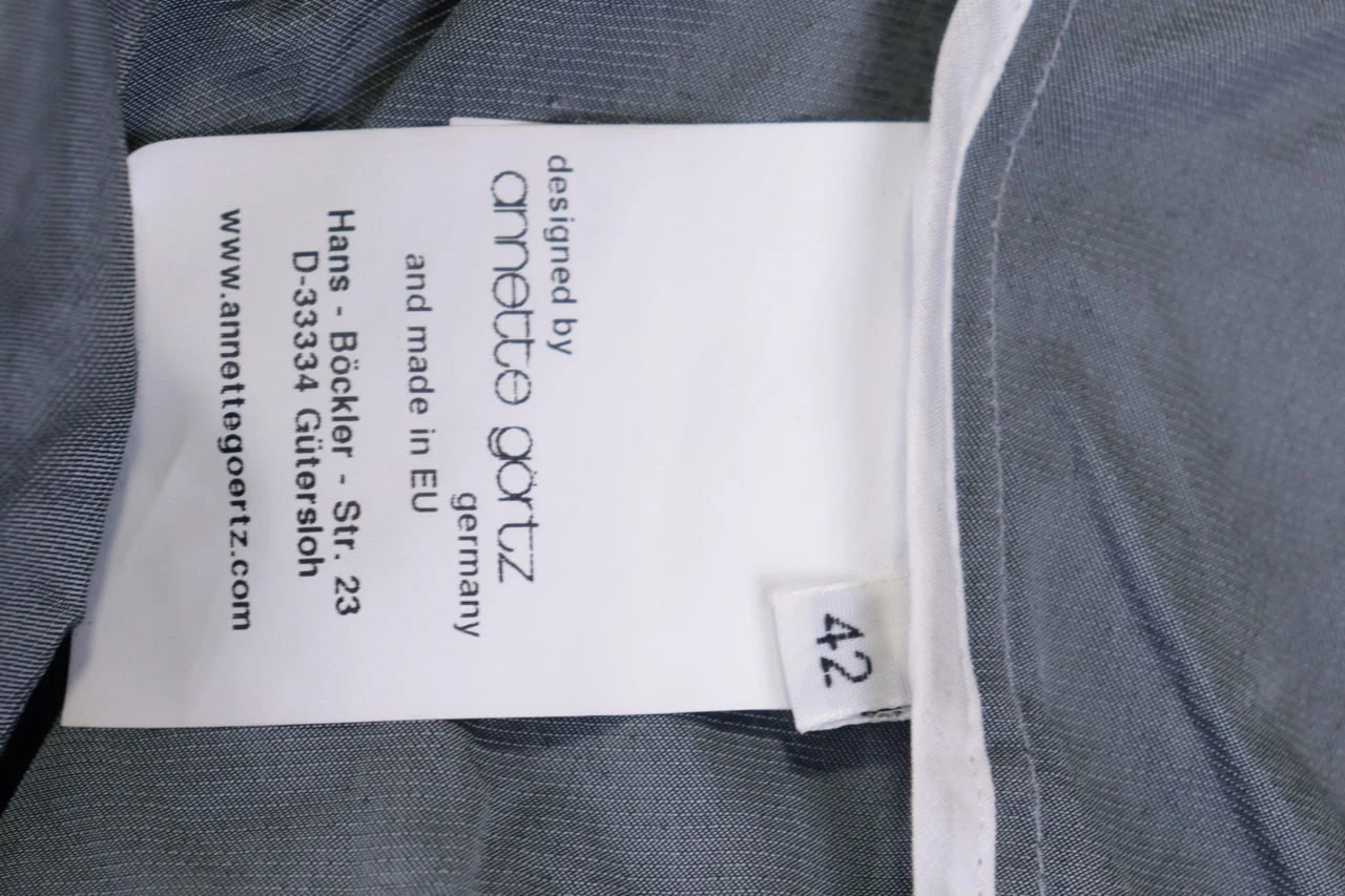 ANNETTE GORTZ Gray Collared Long Sleeve Full Zip Windbreaker Rain Coat Size 42 image 20