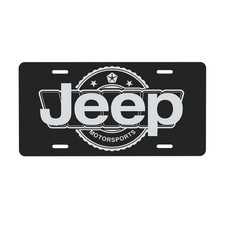 Jeep Wrangler 12 X 6 In Car Aluminum Front License Plate Cover Black