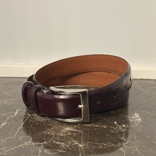 Vtg Cole Haan Belt Genuine Leather Mens Size 34 Brass Canada Brownish Red