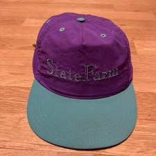 Vintage State Farm Insurance Adjustable Strapback Hat Cap 80s Made In USA Vtg