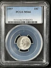1957  10C   Roosevelt Dime PCGS MS66   25384253