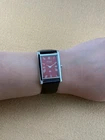 RED Dial Vintage Seiko Slim Quartz Men’s Wristwatch with black strap