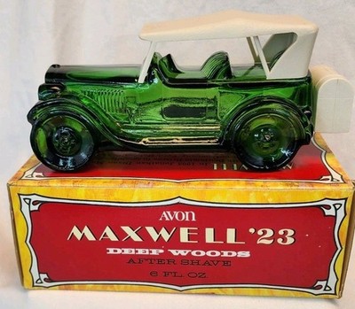 Avon Maxwell '23 Deep Woods Cologne 6 fl oz in Green Glass Car Bottle
