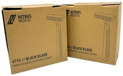 MCD MEDICAL INKgrafiX® 200x 2Pack NITRAS EINWEGRASIERER Schwarz- Tattoo Piercing Rasierer DE