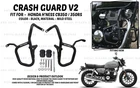 Black Crash Guard V2 "With Slider Fit For Honda Hness CB350 & 350RS"