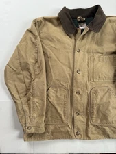 Vintage FILSON Klondike 721 Dry Finish Tin Cloth LINED Jacket Coat XL Oil Chore