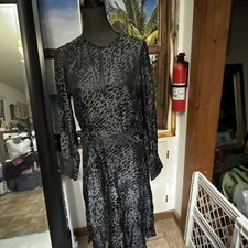 New EQUIPMENT Magnolia backless Leopard print Silk midi Dress $495 size 4