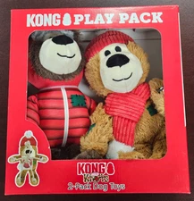 Kong Play Pack Dog Toy 2 count Holiday Gift Set Wild Knots Canine Doggy Toys NEW