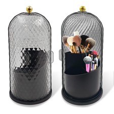 360 Rotating Makeup Brush Holder Organizer With Lid - Multifunctional Toothbr...