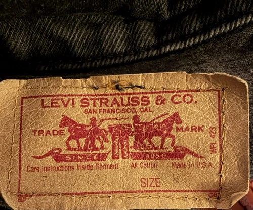 Vintage 70s 80s Levis Black Denim Trucker Jacket Size Med Made in USA image 3