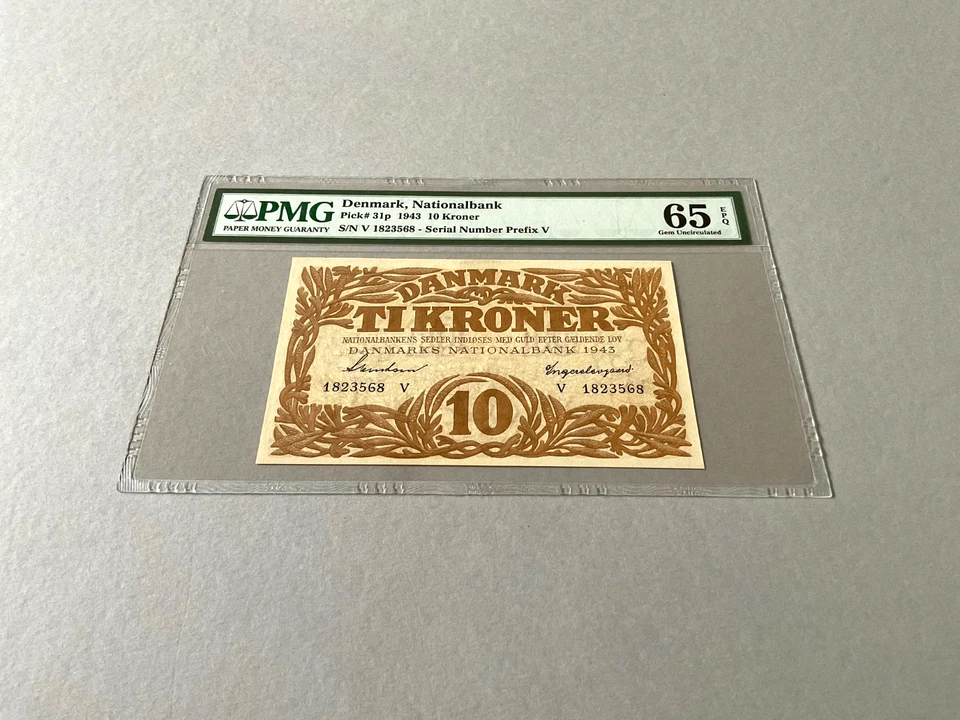 Denmark 10 Kroner P-31p 1943  PMG 65 EPQ - Image 2 of 4