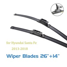 2,for Hyundai Santa Fe 2013-2018 Wipers Blade for My Car J Hook 26 and 14 front