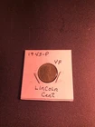 1943p Lincoln wheat cent penny- VF