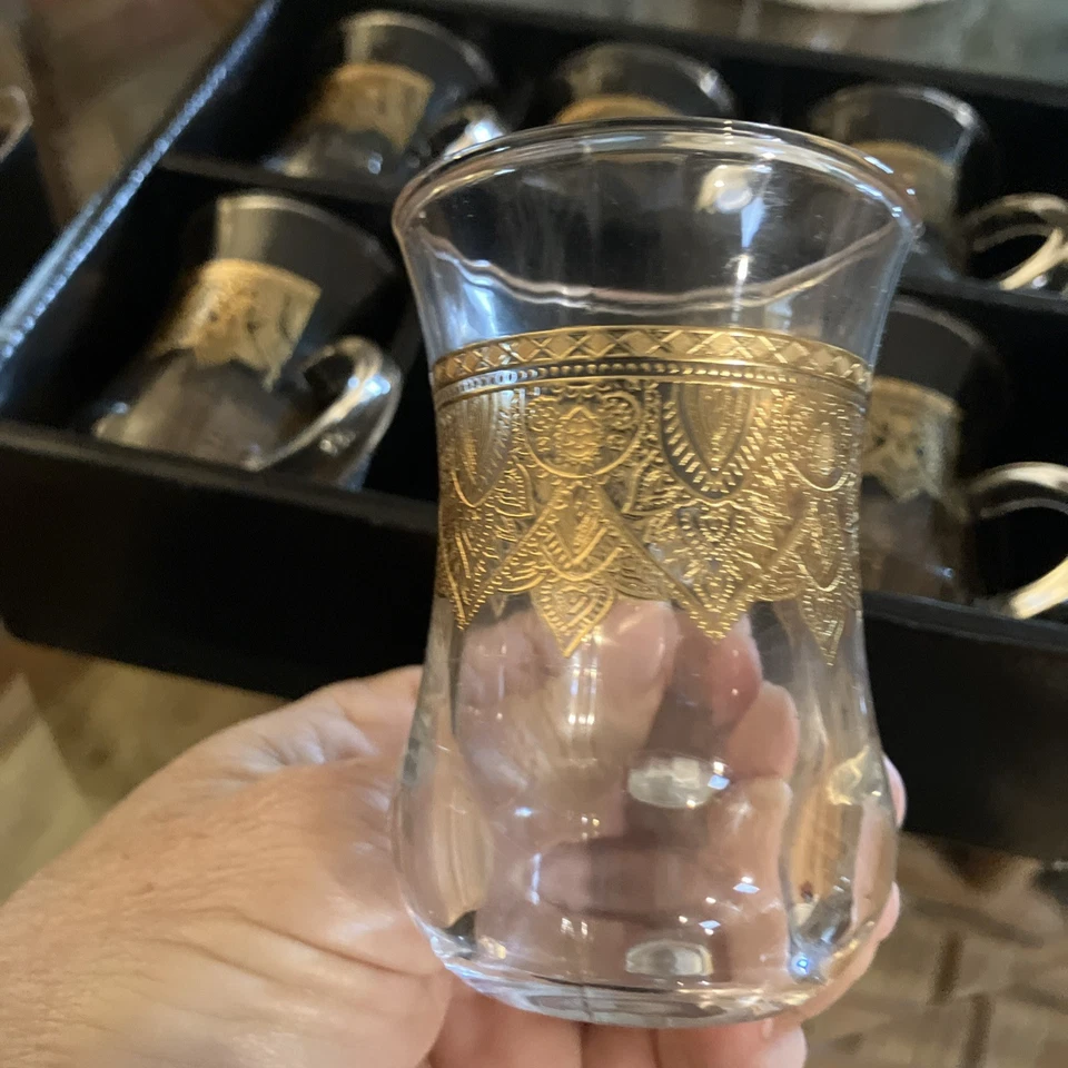 Juego de 6 vasos de té turcos nuevos en caja Foto 3 de 4