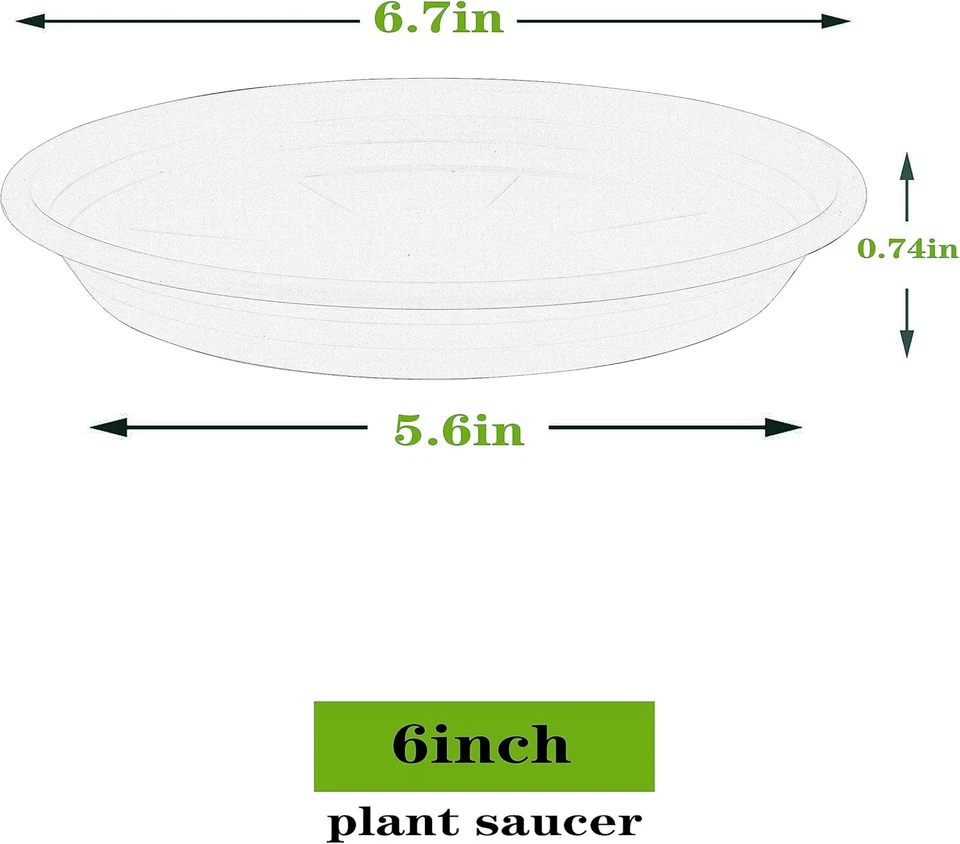 5 paquetes de platillos para plantas 6 8 10 12 14 16 19 22 26 pulgadas bandeja de plástico para maceta planta de flores Foto 2 de 4