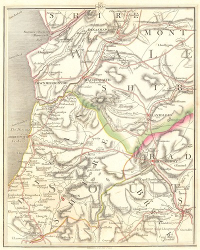 CAMBRIAN MOUNTAINS. Aberystwyth Aberdovey Rhayader Machynlleth. CARY 1794 map