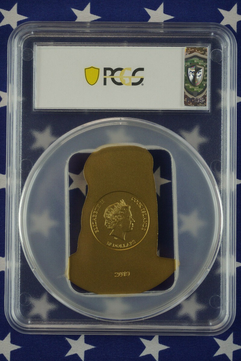 2019 $10 Cook Islands Klimt 2oz Gilded .999 Silver Coin PCGS MS70