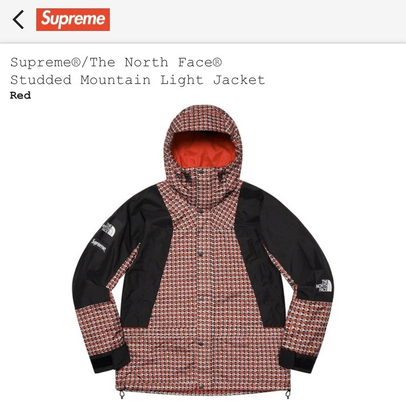 Supreme / The North Face Studded Mountain Light Jacket Red Size