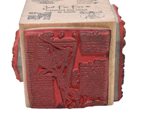 Da Vinci Wooden Cube Mounted Rubber Stamp from Just For Fun CB9004 (2000) - Picture 7 of 10