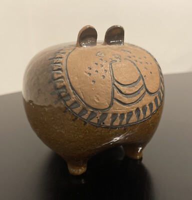 Lisa Larson Pottery Gustavsberg Large Bulldog Original Labels MCM