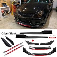 Front Bumper Lip Spoiler Splitter Rear Lip Side Skirt For Cadillac CTS CTS-V