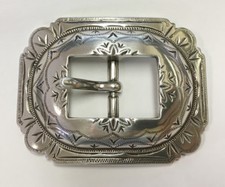 WESTERN HORSE SADDLE HEADSTALL BRIDLE ANTIQUE ENGRAVED CART BUCKLE fit's 3/4"