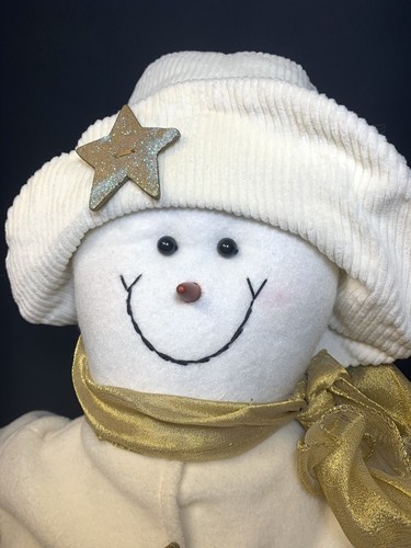 Vintage JCPenney Home Collection Snowman 18” Weighted Christmas Plush Decor 90s - Picture 3 of 12