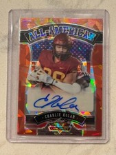 CHARLIE KOLAR 2022 Leaf Valiant Football All-American Orange Ice AUTO # 5/20