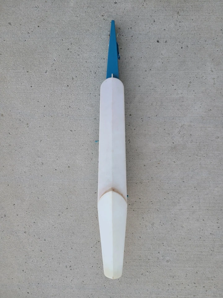 VINTAGE RC MODEL AIRPLANE FLOATPLANE PART ASSEMBLED BLUE BODY (40"x5"x7") - Image 3 of 4