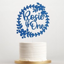 Personalised Circle Design Birthday Cake Topper, Any Name Age, 26th 50th 60th