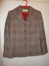 Vintage Pendleton Chevron Plaid Wool Blazer Jacket, Size 14