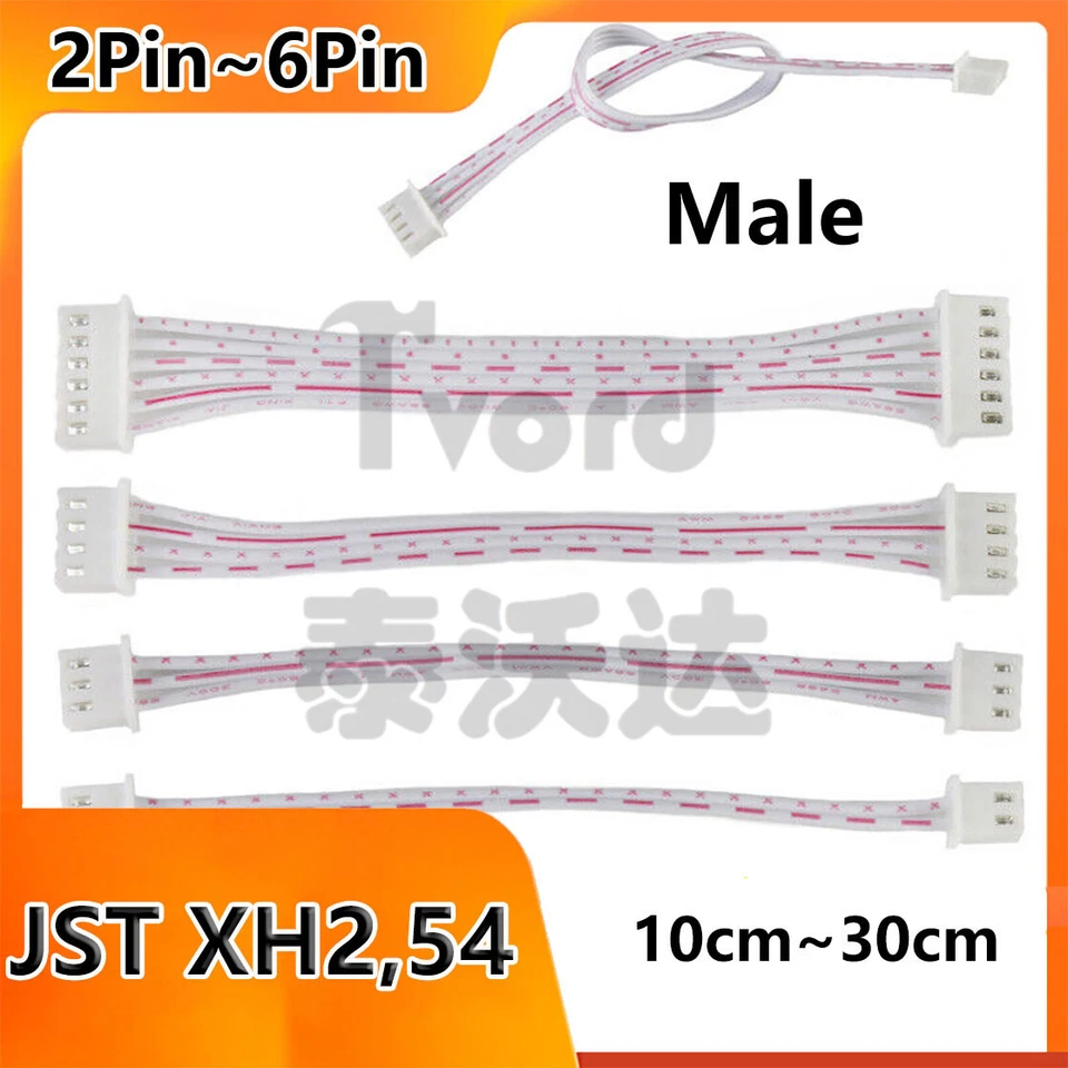 Micro JST XH 2,54 2Pin 3Pin 4Pin 5Pin 6PIN Male Stecker mit 10~30cm Kabel 26AWG - Bild 2 von 4