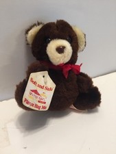 1981 Animal Fair Small Brown Mini Teddy Bear Plush with Tag Please Hug Me 5"