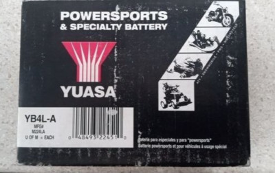 YUASA YB4L-A YUMICRON 12 VOLT DRY CONVENTIONAL BATTERY, YUAM224LA