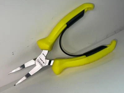 New FACOM Flat Nose Serrated Tip Pliers C/W Return Spring FLUO Grips