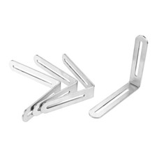4pcs Silver Adjustable Furniture Support Connector L Corner Braces 24x100x120mm